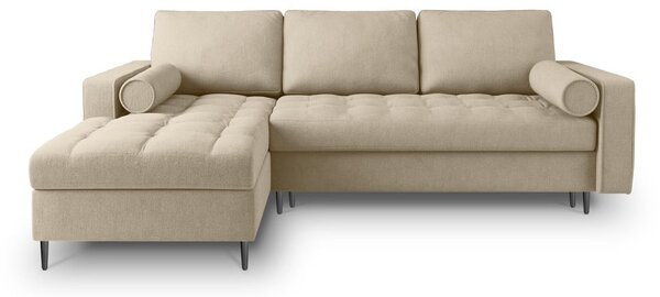 Divano letto angolare beige, angolo sinistro Santo - Milo Casa