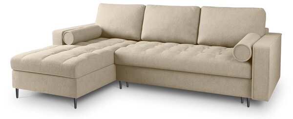 Divano letto angolare beige, angolo sinistro Santo - Milo Casa