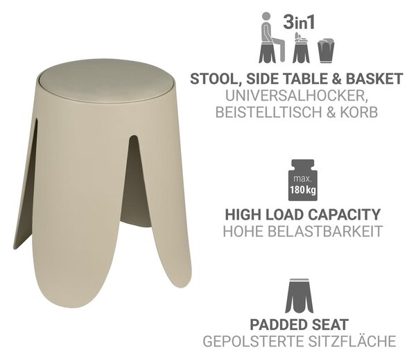 Sgabello beige in plastica impilabile Comiso – Wenko
