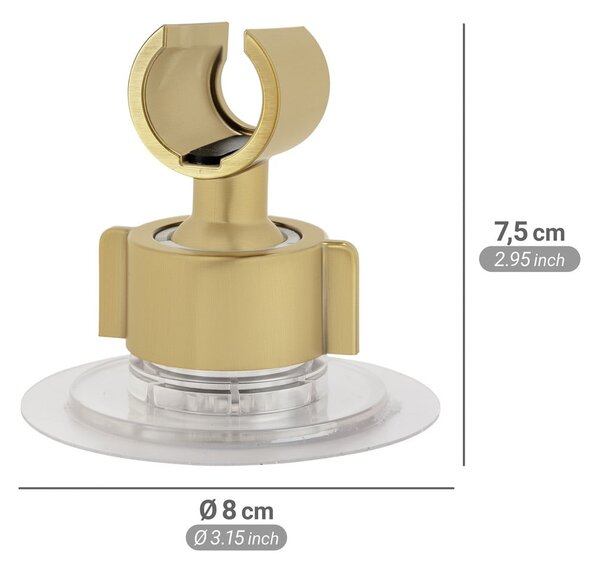 Supporto per soffione doccia senza foratura oro opaco in plastica Libertà – Wenko