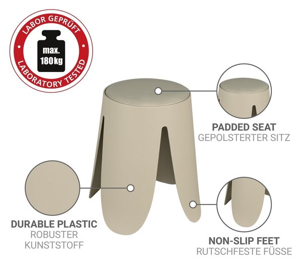 Sgabello beige in plastica impilabile Comiso – Wenko
