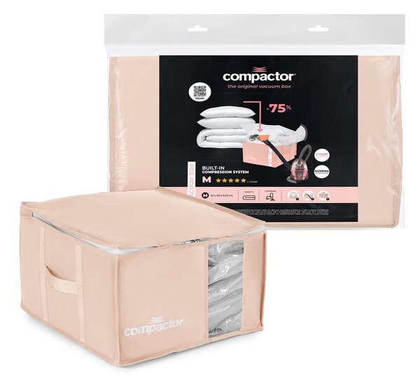 Organizer per vestiti sottovuoto in plastica 42x40x25 cm Pink Edition – Compactor