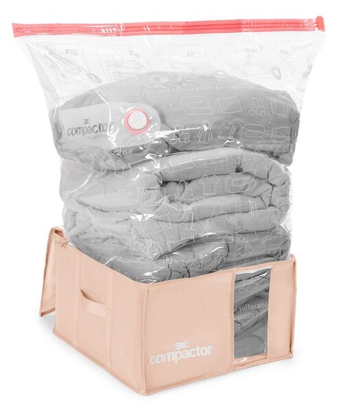 Organizer per vestiti sottovuoto in plastica 42x40x25 cm Pink Edition – Compactor
