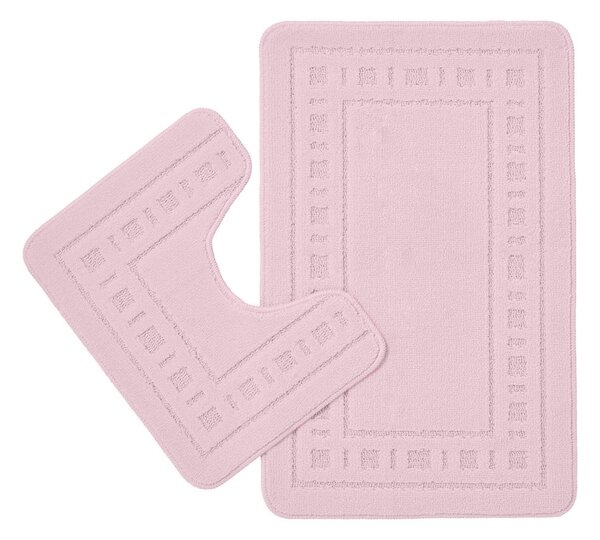 Set di tappetini per il bagno rosa chiaro 2 pz per WC 50x80 cm Armoni – Catherine Lansfield