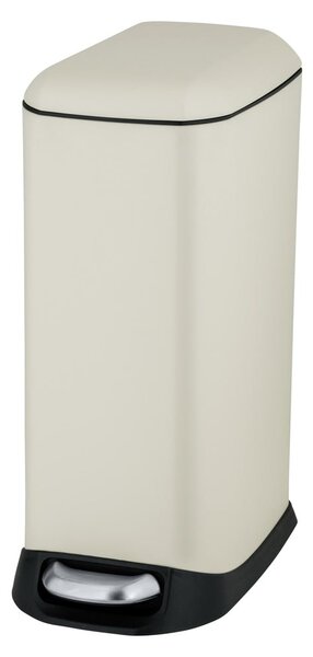 Cestino per la spazzatura color crema in acciaio con pedale 12 l Design – Wenko