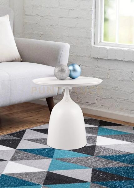 Mona tavolino metallo bianco base piena 48,5x46,5cm