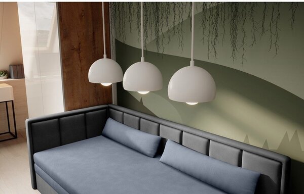 Divano blu/grigio allungabile/con contenitore e rivestimento in ciniglia 214 cm Fulgeo – ELTAP