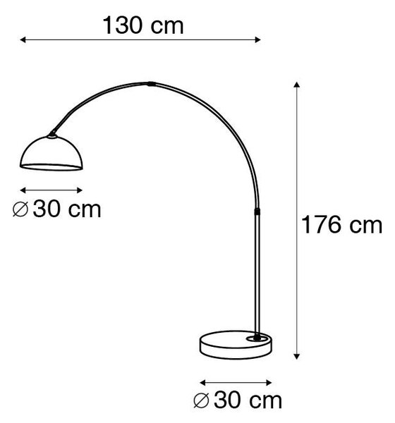 Lampada ad arco intelligente in ottone con paralume bianco incluso Wifi A60 - Arc Basic