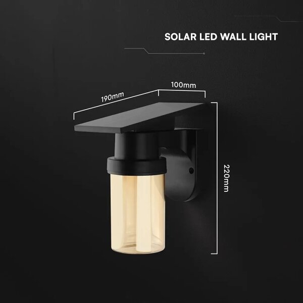 Lampada da parete LED Sol LED/3,7V 2700/3200/5000K IP54 1800 mAh nero/fumé beige + telecomando