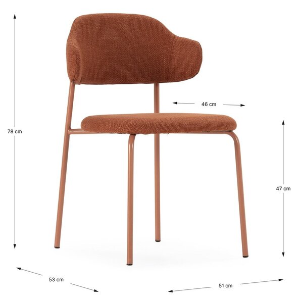 Sedie da pranzo in set color terracotta 4 pz Adriel – Marckeric