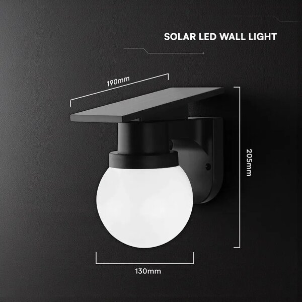Lampada solare da parete a LED 3,7V 3000/4000/6400K IP54 1800 mAh nera + telecomando