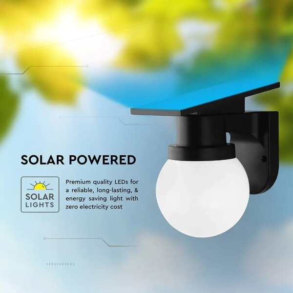Lampada solare da parete a LED 3,7V 3000/4000/6400K IP54 1800 mAh nera + telecomando