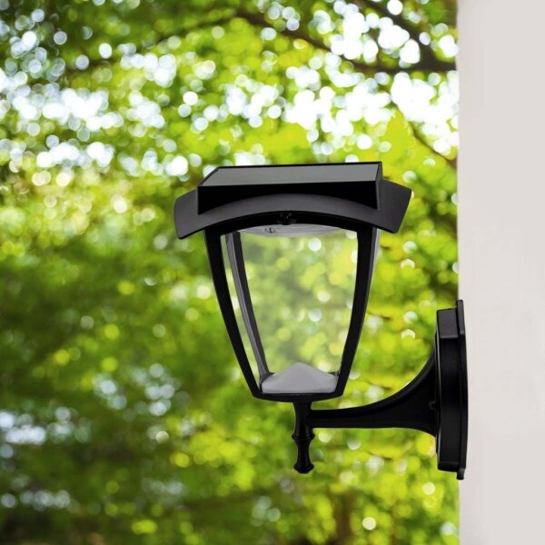 Lampada da parete solare LED/2W/3,7V 3000/6000K IP65 2200 mAh nero