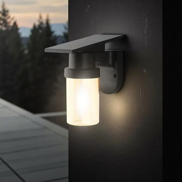 Lampada da parete LED Sol LED/3,7V 2700/3200/5000K IP54 1800 mAh nero/fumé beige + telecomando