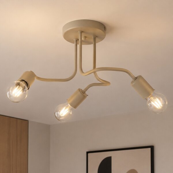 Plafoniera CHARLIE 3xE27/15W/230V beige