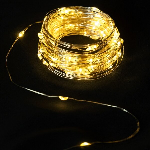Aigostar - Catena luminosa a LED 50 LED/3xAA, 5,3 m, bianco caldo