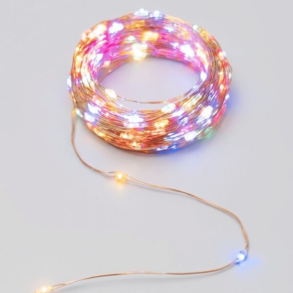 Aigostar - Catena solare a LED 200 LED / 8 funzioni, 22 m, IP65, multicolore, 800 mAh