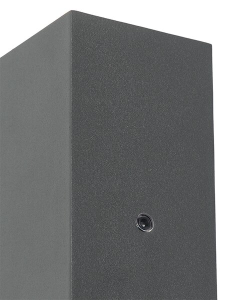 Applique da parete grigia 2 luci IP44 con sensore crepuscolare - Baleno