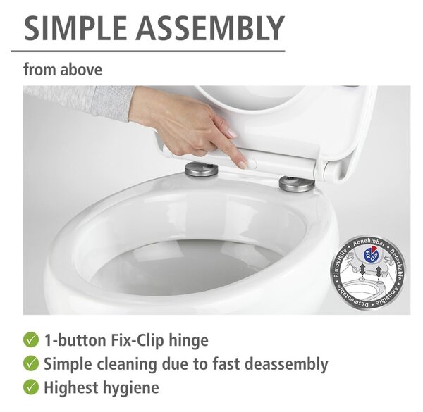 Sedile WC con chiusura Easy-Close (automatica) 36,5 x 45 cm Baltic – Wenko