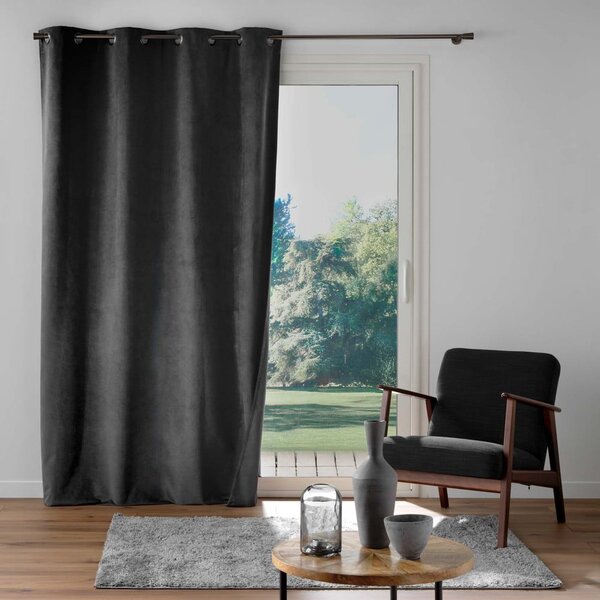 Tenda color antracite in velluto 140x260 cm Olympe – douceur d'intérieur