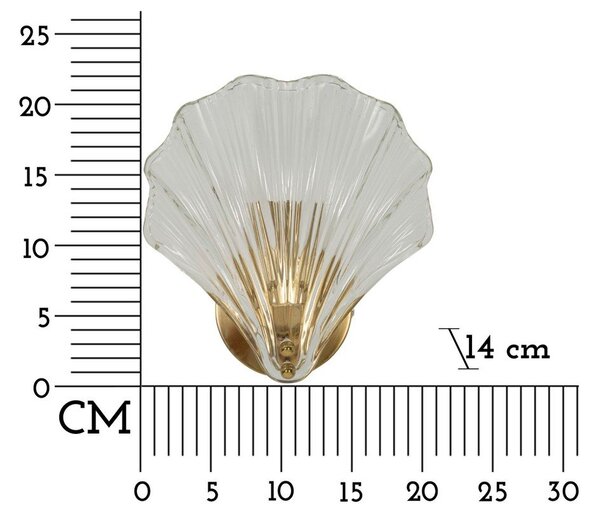 Lampada da parete dorata in vetro Da Muro Shell – Mauro Ferretti
