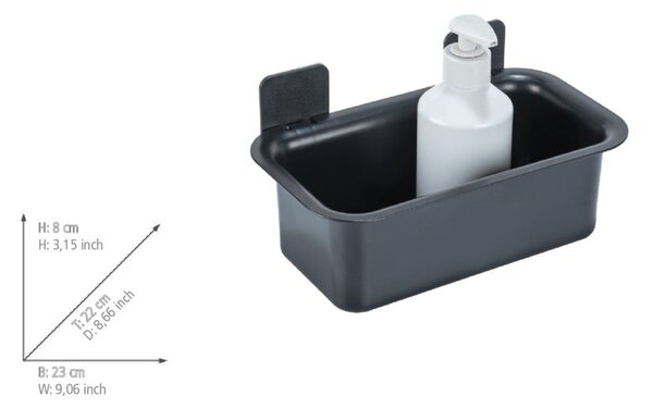 Mensola da bagno senza foratura nera in plastica Parma – Allstar