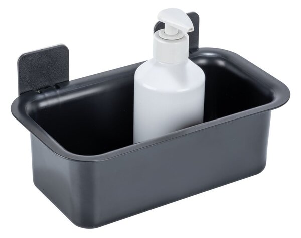 Mensola da bagno senza foratura nera in plastica Parma – Allstar