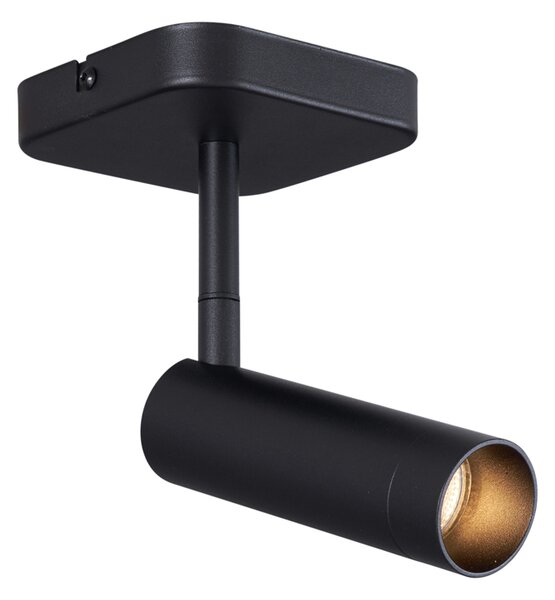 Faretto da soffitto moderno nero rotondo GU10 35mm orientabile e inclinabile - Kate