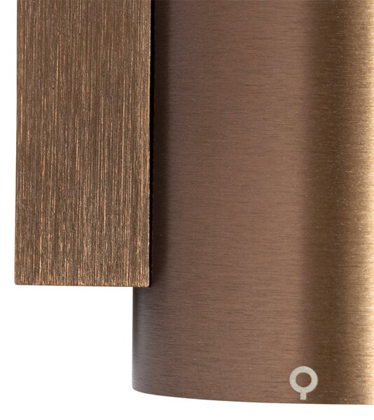 Lampada da parete smart bronzo scuro rotonda 2 luci incl. 2 Wifi GU10 50mm - Sandy