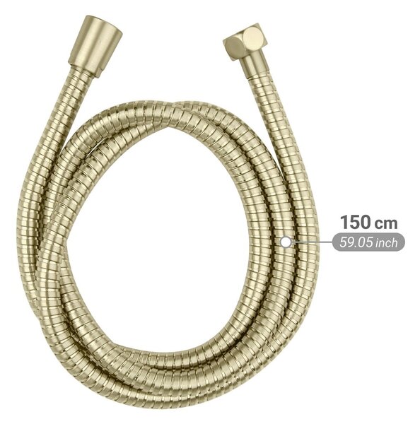 Tubo doccia oro opaco in acciaio inox 150 cm Brass – Wenko