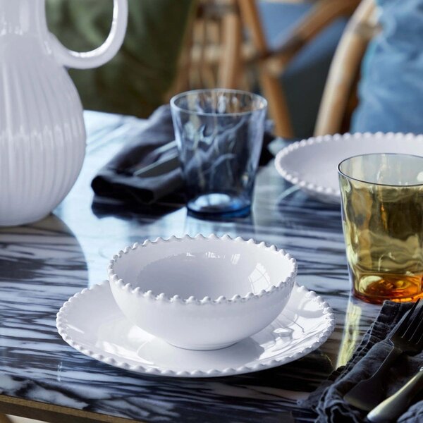Piatto da dessert in gres bianco , ⌀ 22 cm Pearl - Costa Nova