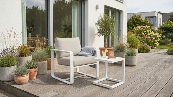 Tavolino da giardino in alluminio 40x40 cm Hilde – Bizzotto
