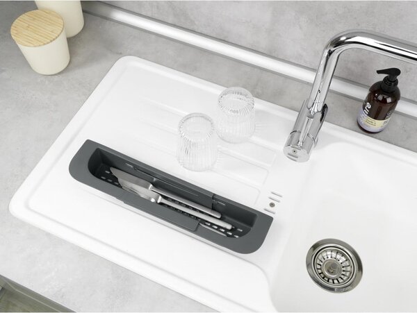 Scolapiatti allungabile per lavello grigio in plastica 49,5x8,5 cm Fino – Wenko