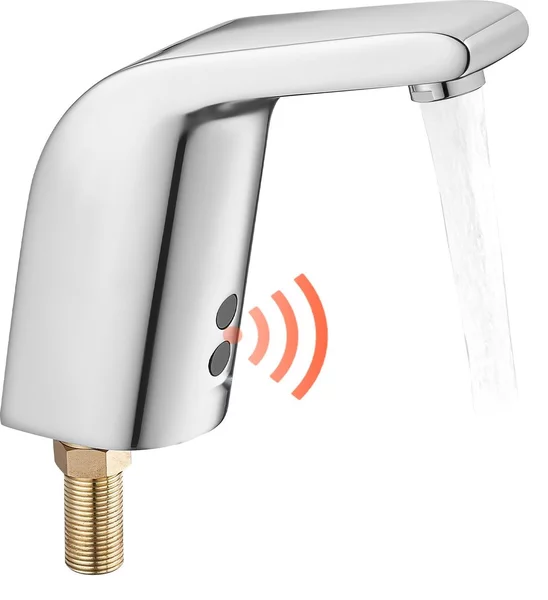 Rubinetto per lavabo Bagno - Rubinetto automatico a sensore - Touchless - Sensore a infrarossi - Installazione monoforo - Per acqua fredda - Funzionamento a batteria - Cromo