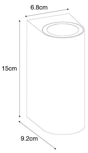 Lampada da parete per esterni marrone ruggine in plastica ovale 2 luci - Baleno
