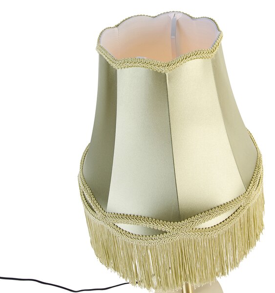 Lampada da tavolo classica in ottone con paralume verde Granny 30 cm - Simplo