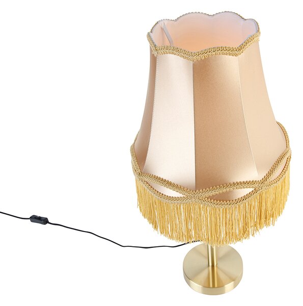 Lampada da tavolo classica in ottone con paralume Granny oro 30 cm - Simplo