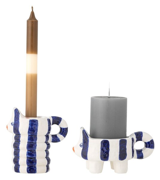 Set di 2 portacandele in gres Caty - Bloomingville