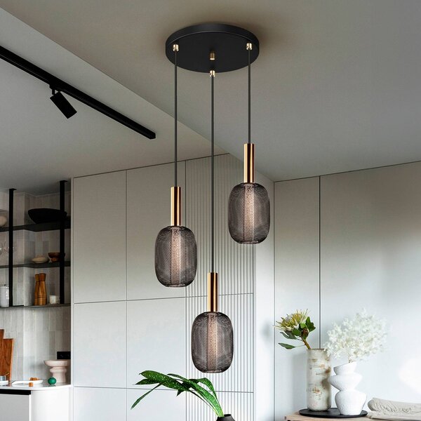 Schuller Valencia Lampada a sospensione Micron, dimmerabile, Nero, Soggiorno / Sala da pranzo, Metallo, Lampada a sospensione