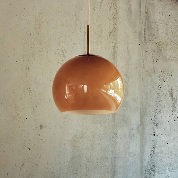 FRANDSEN Lampada a sospensione in vetro Ball, dimmerabile, Marrone / Ruggine, Soggiorno / Sala da pranzo, Vetro, Design, Lampada a sospensione