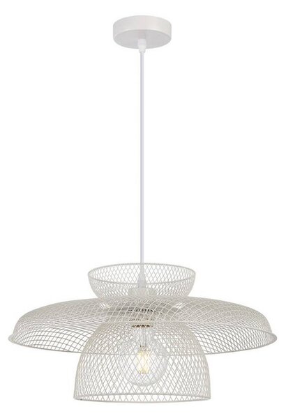 Viokef Lampada a sospensione Maronti, dimmerabile, Bianco / Opale, Soggiorno / Sala da pranzo, Metallo, Moderno, Lampada a sospensione