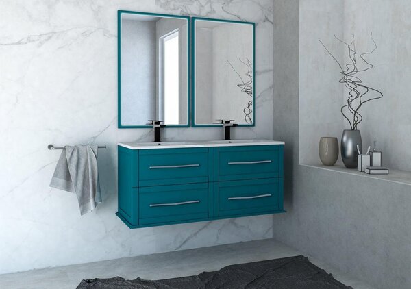 Mobile da bagno sotto lavabo con top Tiffany L 120 x P 46 x in mdf blu