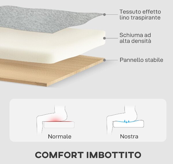 DecHome Divano Angolare 3 posti Moderno con Chaise Longue Letto Estraibile Vano Contenitore in Tessuto Effetto Lino Dimensioni 197x129x85 cm colore