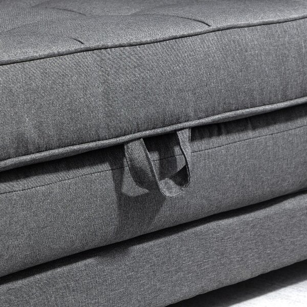 DecHome Divano Letto 2 Posti Moderno in Tessuto Dimensioni 147.5x75x85 cm colore Grigio