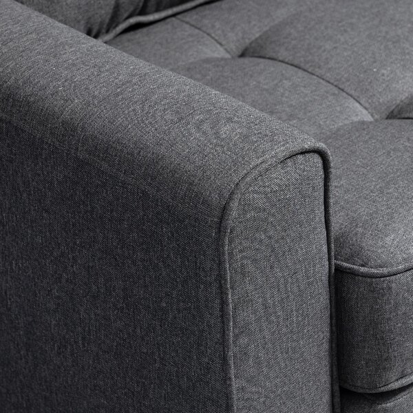 DecHome Divano Letto 2 Posti Moderno in Tessuto Dimensioni 147.5x75x85 cm colore Grigio