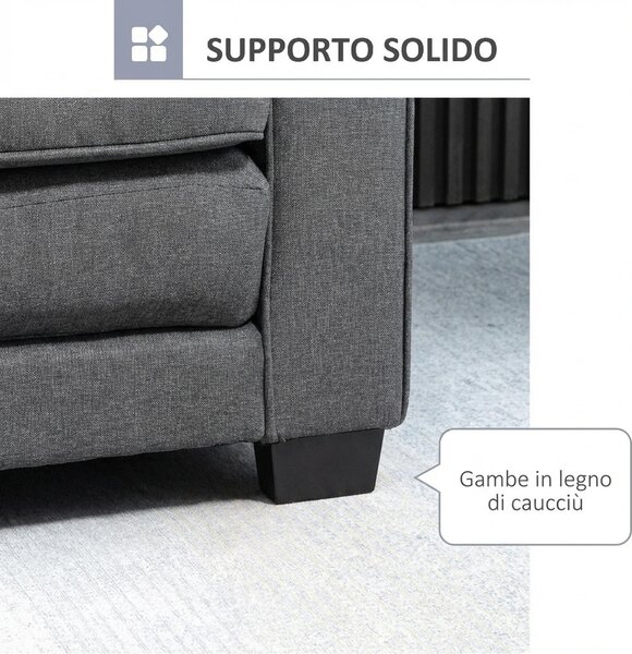 DecHome Divano Letto 2 Posti Moderno in Tessuto Dimensioni 147.5x75x85 cm colore Grigio