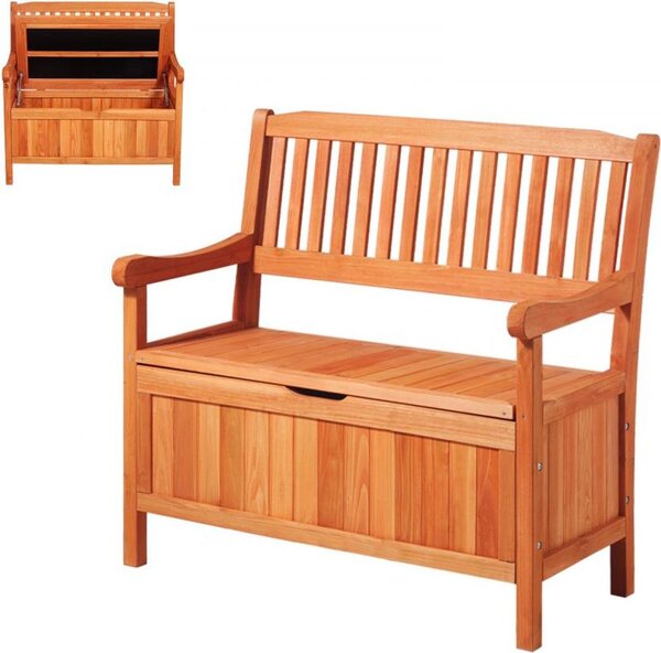 Panca da giardino con spazio di archiviazione - Panca di archiviazione con capacità di carico fino a 328 kg - Seduta decorativa per giardino e veranda - Adatta per patio, giardino, balcone - Dimensioni 106,5x58,5x90,1 cm