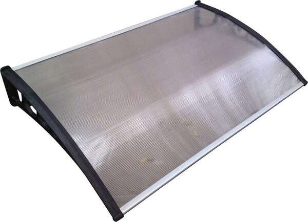 NBrand Pensilina da Esterno in Policarbonato Tettoia per Esterno con Supporto in Resina 80x120 cm colore Trasparente