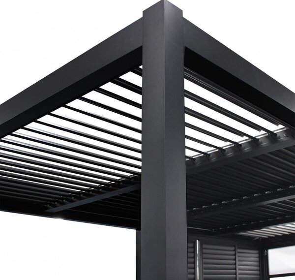 VivaGarden Pergola Bioclimatica da Esterno in Alluminio con Copertura a Lamelle Orientabili Dimensioni 7,8 x 4 x 2,5 mt colore Grigio