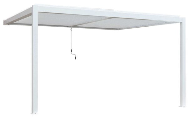 VivaGarden Pergola Bioclimatica da Esterno Addossata in Alluminio Copertura a Lamelle Frangisole Orientabili Dimensioni 3 x 4 x 2,5 mt colore Bianco